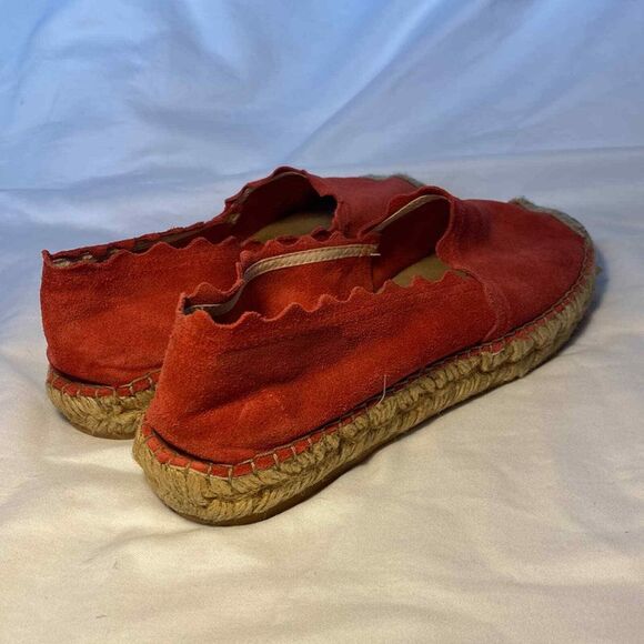 Macarena Espadrille Shoes Womens US 7.5 EU 38 Suede Elisa Scalloped Slip On Red - Picture 5 of 13